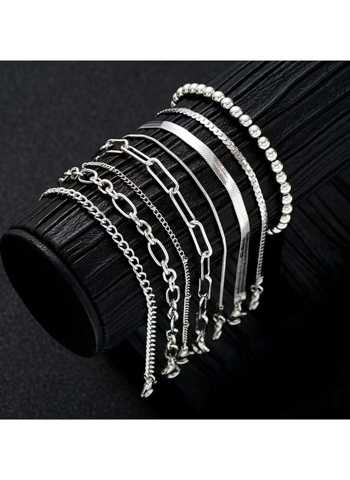Huitich 8 Piece Silver Bracelet Collection Set - Mumzar