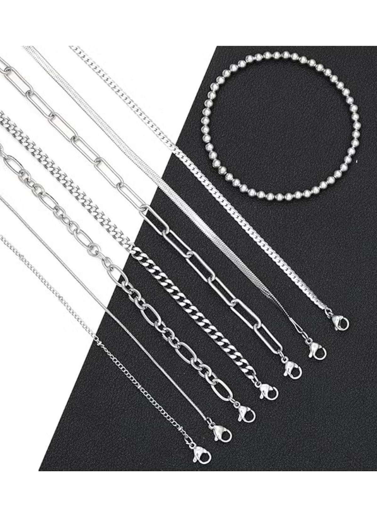 Huitich 8 Piece Silver Bracelet Collection Set - Mumzar