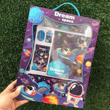 Space-themed 8-piece student stationery kit with Dream space cover and panda astronaut