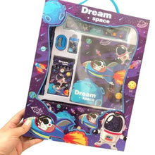 Space-themed 8-piece student stationery kit in Dream space box