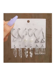 Huitich 9 Pairs Pearl Accent Earrings Set Stylish Jewelry - Mumzar