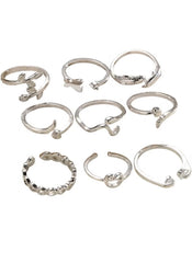 Huitich 9 Piece Toe Ring Collection - Stylish Silver Set - Mumzar