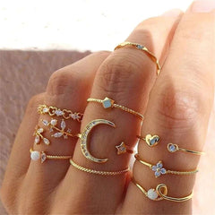 Huitich A - Express 10 Piece Trendy Fashion Rings Set - Mumzar