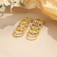 Huitich A - Express 10 Piece Trendy Fashion Rings Set - Mumzar