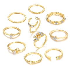 Huitich A - Express 10 Piece Trendy Fashion Rings Set - Mumzar