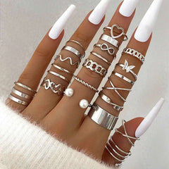 Huitich A - Express 10 Piece Trendy Fashion Rings Set - Mumzar