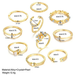 Huitich A - Express 10 Piece Trendy Fashion Rings Set - Mumzar