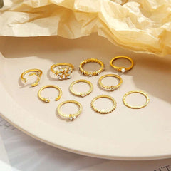 Huitich A - Express 10 Piece Trendy Fashion Rings Set - Mumzar