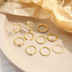 Huitich A - Express 10 Piece Trendy Fashion Rings Set - Mumzar