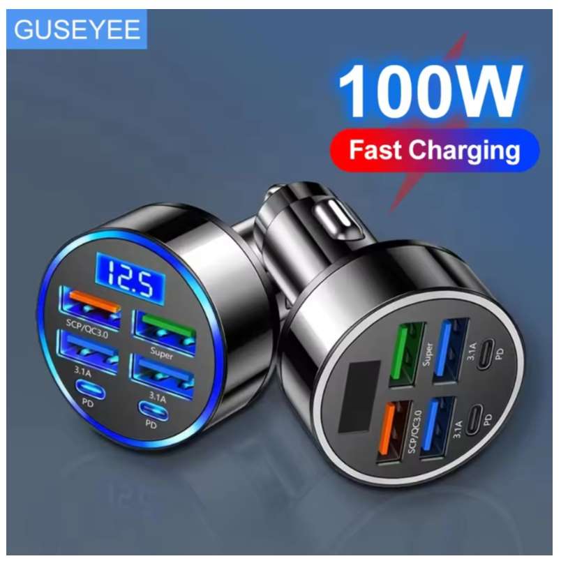Huitich A - Express 100W Fast Car Charger with Dual USB - C - Mumzar