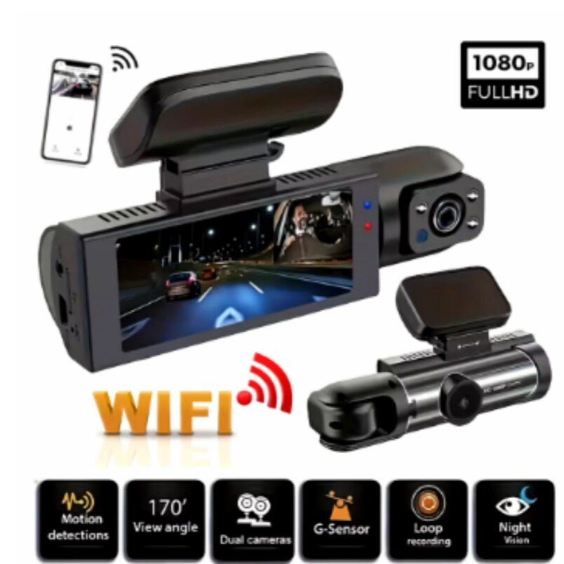 Huitich A - Express 1080P WiFi Dash Cam Dual Camera - Mumzar