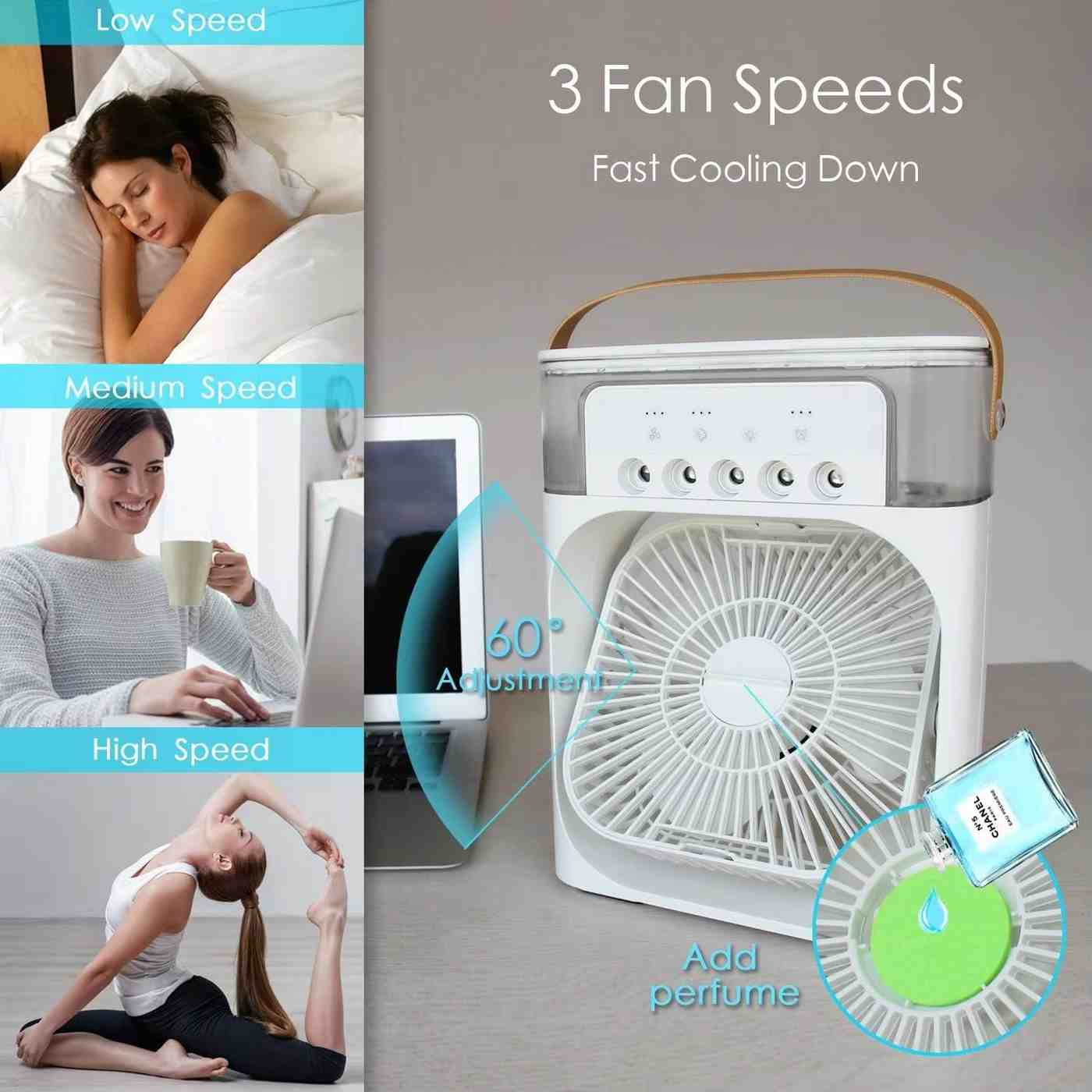 Huitich A - Express 3 in 1 Air Humidifier and Cooler with LED Light - Mumzar