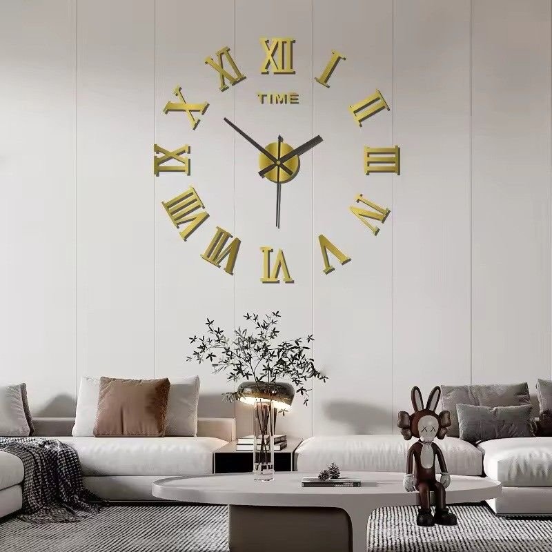 Huitich A - Express 3D Acrylic Mirror Wall Clock Roman Numerals - Mumzar
