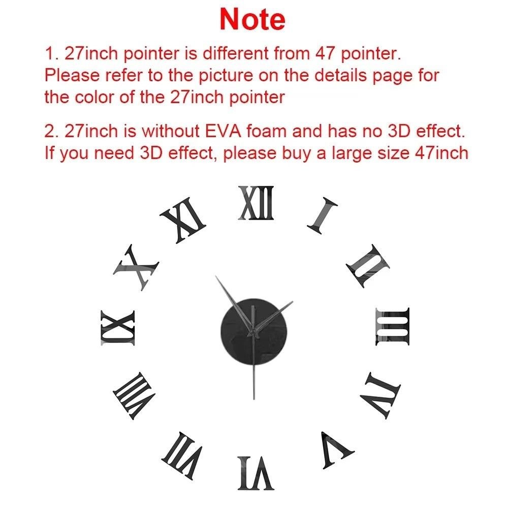 Huitich A - Express 3D Acrylic Mirror Wall Clock Roman Numerals - Mumzar