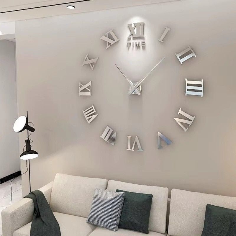 Huitich A - Express 3D Acrylic Mirror Wall Clock Roman Numerals - Mumzar