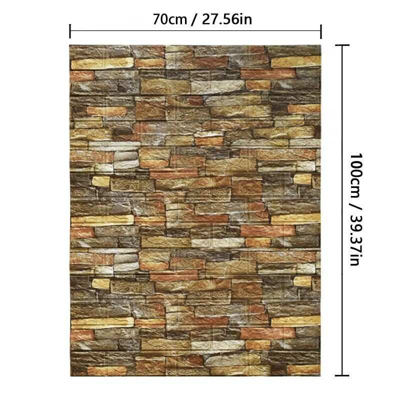 Huitich A - Express 3D Brick Wall Panels Wallpaper 70cmx1m - Mumzar