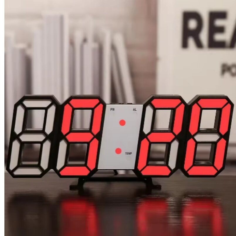 Huitich A - Express 3D LED Digital Wall Clock with Red Display - Mumzar