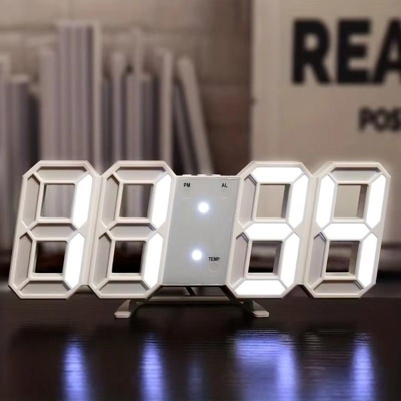 Huitich A - Express 3D LED Wall Clock with Nightlight & Alarm - Mumzar