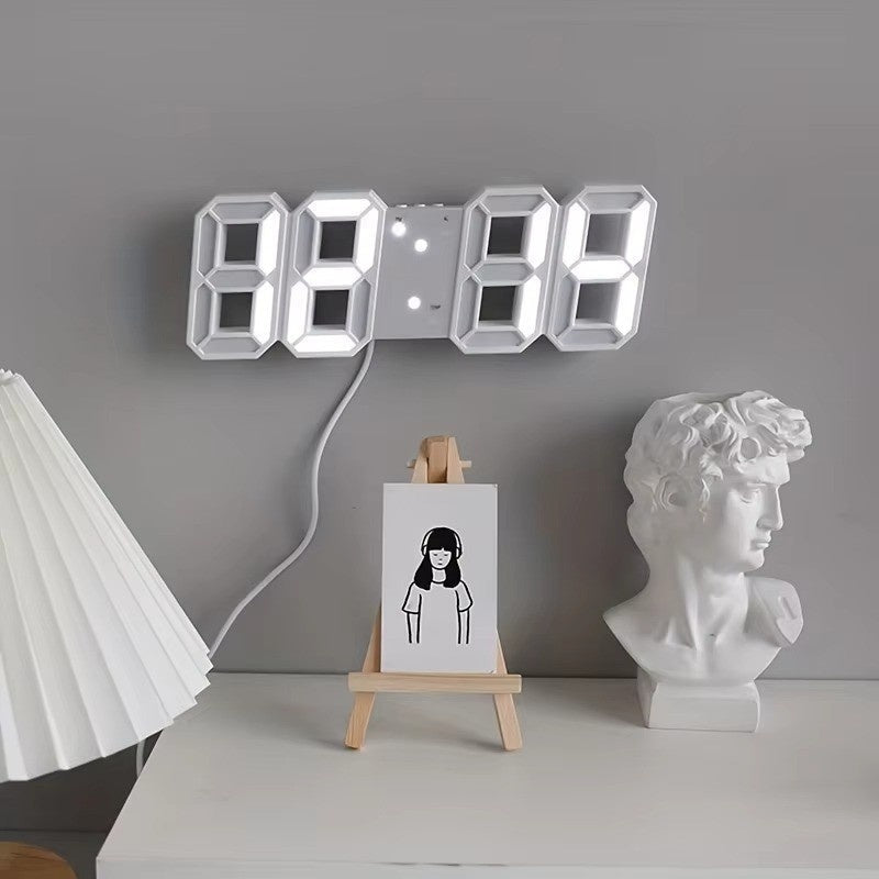 Huitich A - Express 3D LED Wall Clock with Nightlight & Alarm - Mumzar