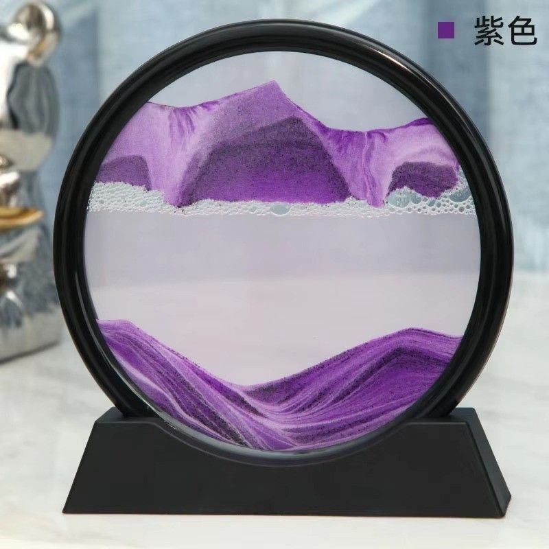 Huitich A - Express 3D Moving Sand Art Picture - Round Glass Deep Sea Decor - Mumzar