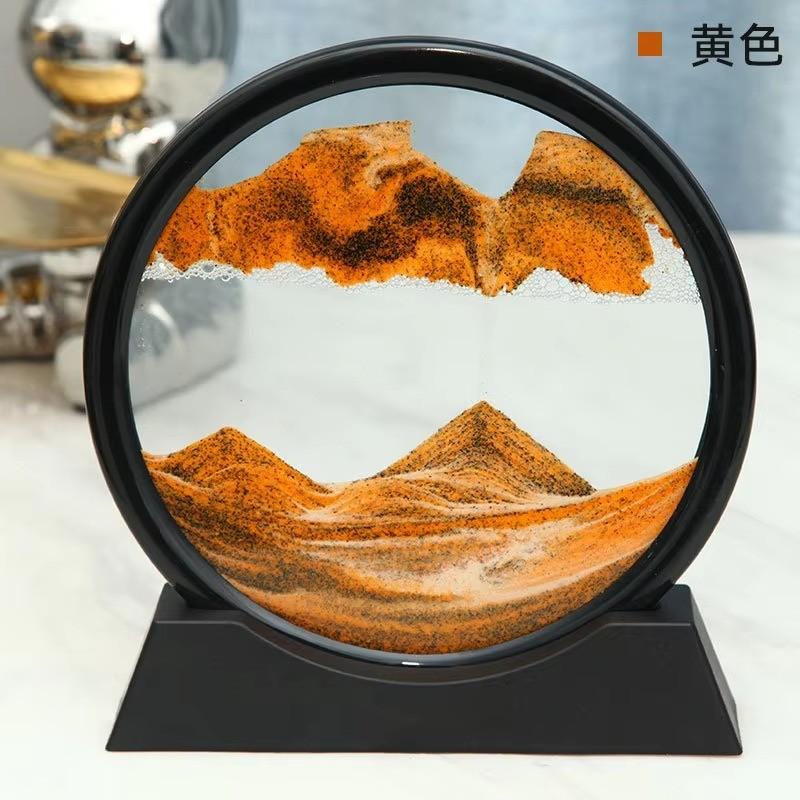 Huitich A - Express 3D Moving Sand Art Picture - Round Glass Deep Sea Decor - Mumzar