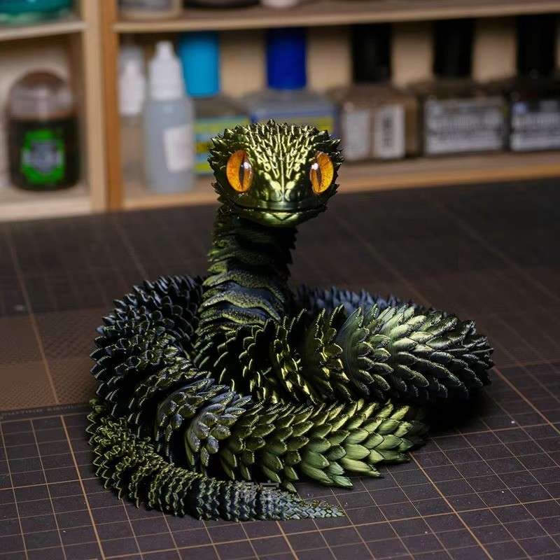 Huitich A - Express 3D Printed Snake Model Articulated Decor - Mumzar