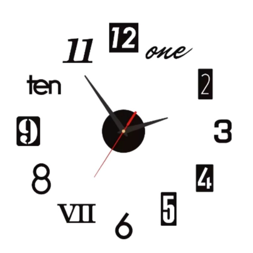 Huitich A - Express 3D Roman Numeral Wall Clock Mirror - Mumzar
