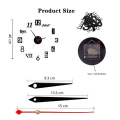 Huitich A - Express 3D Roman Numeral Wall Clock Mirror - Mumzar