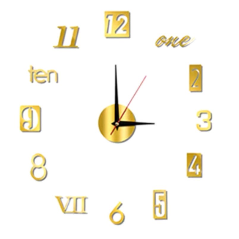 Huitich A - Express 3D Roman Numeral Wall Clock Mirror - Mumzar