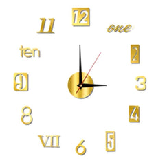 Huitich A - Express 3D Roman Numeral Wall Clock Mirror - Mumzar