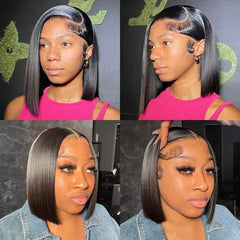 Huitich A - Express 6 Inch Straight Bob Wig Lace Front Human Hair - Mumzar