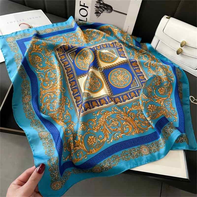 Huitich A - Express 70x70cm Printed Square Scarf Luxury Silk - Mumzar