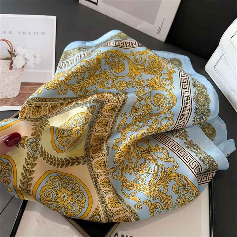 Huitich A - Express 70x70cm Printed Square Scarf Luxury Silk - Mumzar