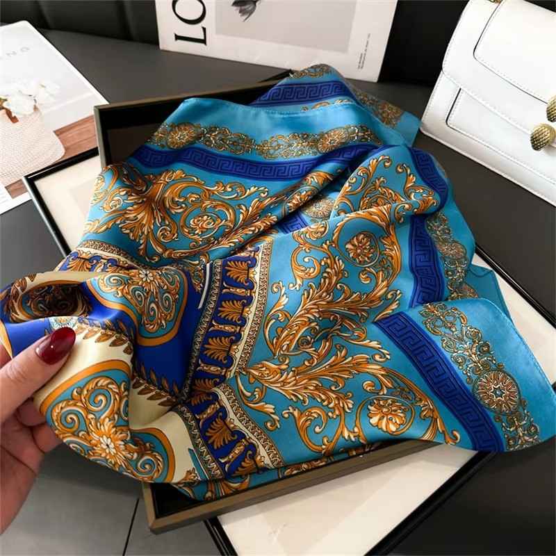 Huitich A - Express 70x70cm Printed Square Scarf Luxury Silk - Mumzar