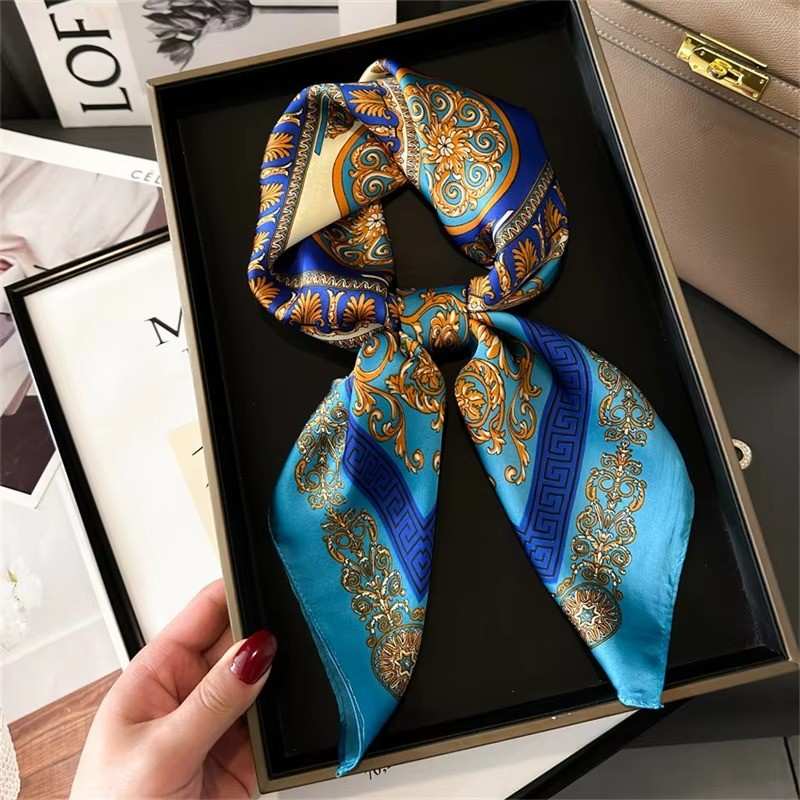 Huitich A - Express 70x70cm Printed Square Scarf Luxury Silk - Mumzar