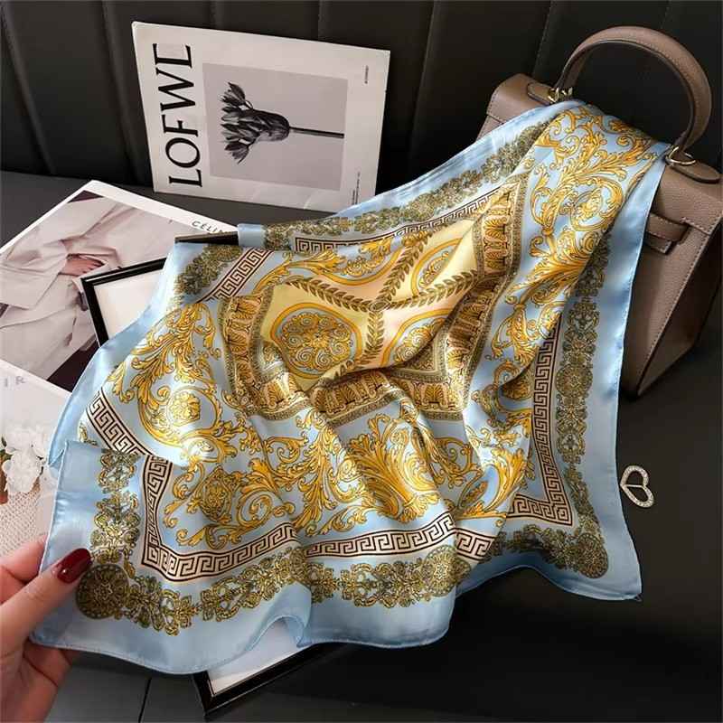 Huitich A - Express 70x70cm Printed Square Scarf Luxury Silk - Mumzar