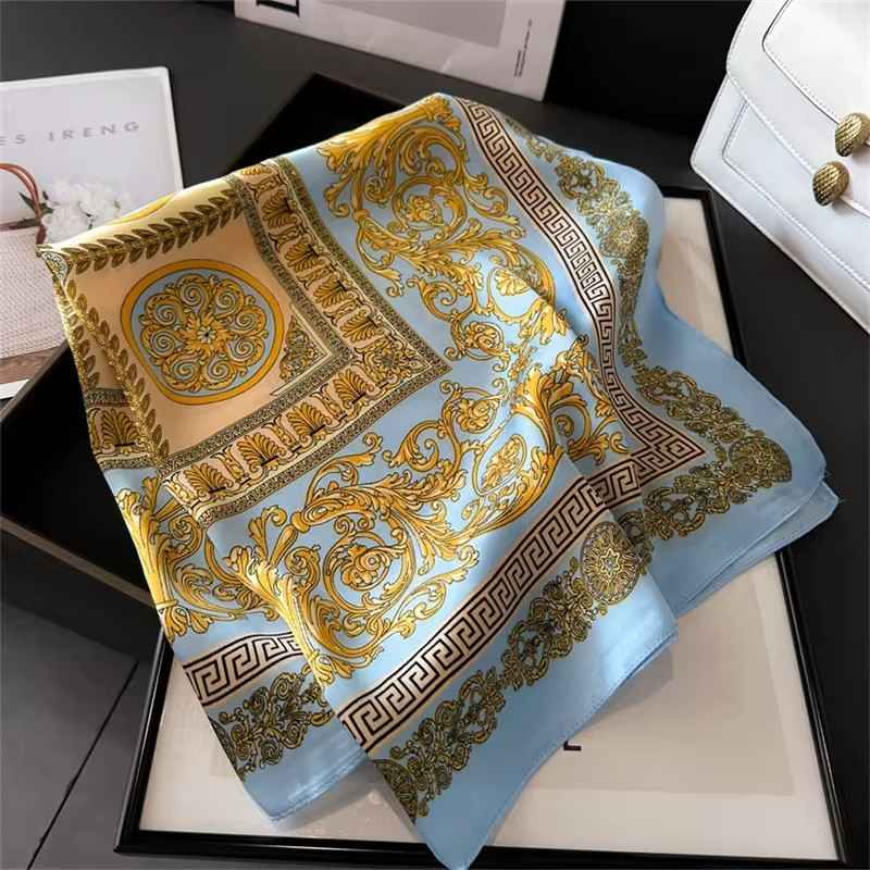 Huitich A - Express 70x70cm Printed Square Scarf Luxury Silk - Mumzar