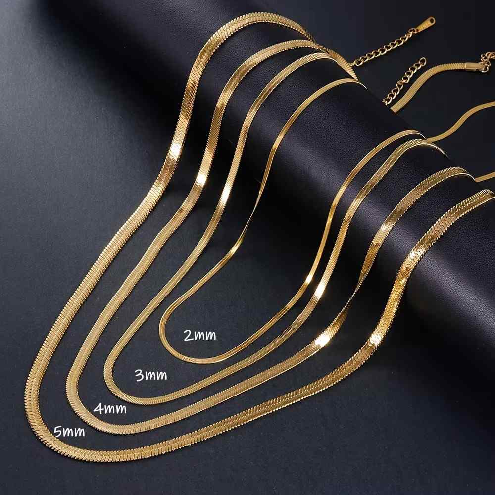 Huitich A - Express 925 Sterling Silver Gold Snake Chain Necklace - Mumzar