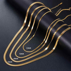 Huitich A - Express 925 Sterling Silver Gold Snake Chain Necklace - Mumzar