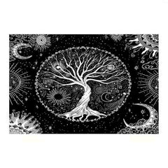 Huitich A - Express Black Bohemian Tapestry with Tree of Life - Mumzar