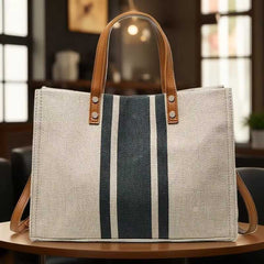 Huitich A - Express Canvas Stripe Bucket Handbags Large Tote - Mumzar