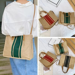Huitich A - Express Canvas Stripe Bucket Handbags Large Tote - Mumzar