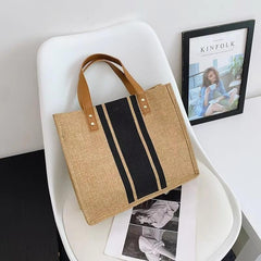 Huitich A - Express Canvas Stripe Bucket Handbags Large Tote - Mumzar