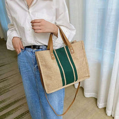 Huitich A - Express Canvas Stripe Bucket Handbags Large Tote - Mumzar