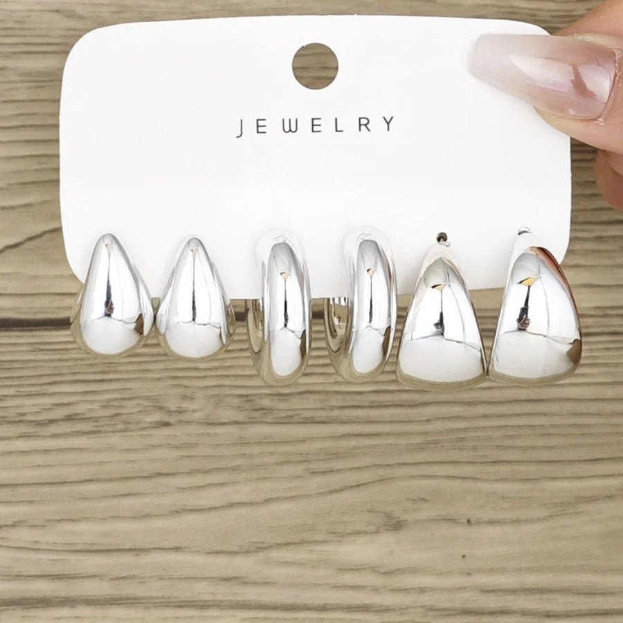 Huitich A - Express Chunky Gold Hoop Earrings Set Stylish Jewelry - Mumzar
