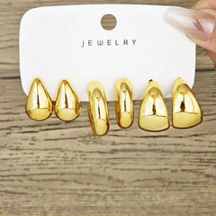 Huitich A - Express Chunky Gold Hoop Earrings Set Stylish Jewelry - Mumzar