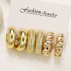 Huitich A - Express Chunky Gold Hoop Earrings Set Stylish Jewelry - Mumzar