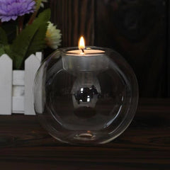 Huitich A - Express Clear Glass Candle Holder Round Light - Mumzar