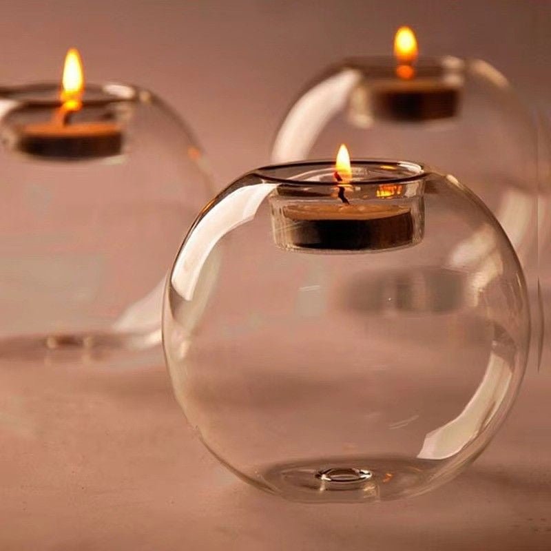 Huitich A - Express Clear Glass Candle Holder Round Light - Mumzar