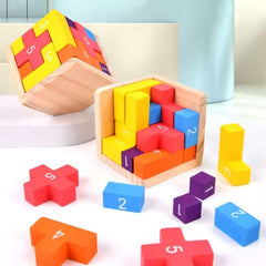 Huitich A - Express Colorful Wooden 3D Puzzle Cube - Mumzar